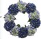2-Pack: Mixed Blue Hydrangea Wreath with Grapevine Ring, Floral Home by Artificial Flowers